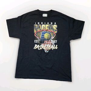 VTG NBA Indiana Pacers T Shirt Black Crewneck Short Sleeve Basketball Sz XL EUC